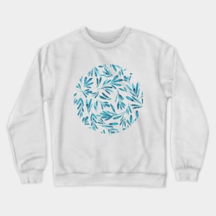 Abstract light blue leaf pattern Crewneck Sweatshirt